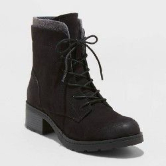 Universal Thread Black Lace-Up Boots, NWT - Picture 1 of 1